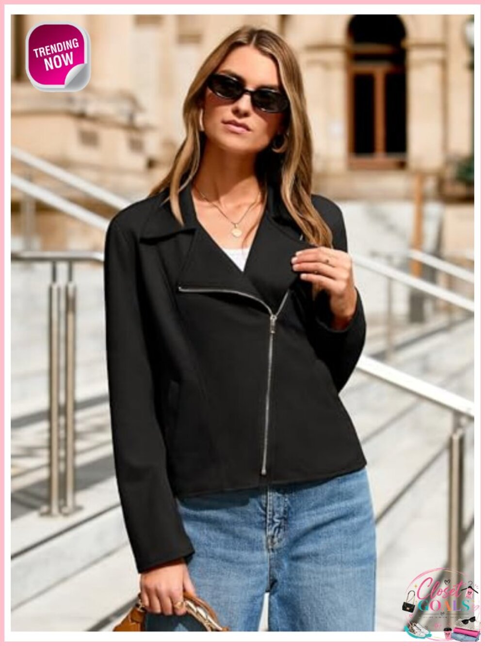Faux Suede Cropped Moto Jacket Long Sleeve Zip Biker - Picture 5 of 6